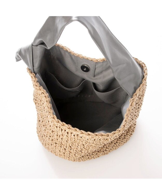 UNBILLION カシュカシュ cachecache / リボンハンドルクロッシェミニトート GY