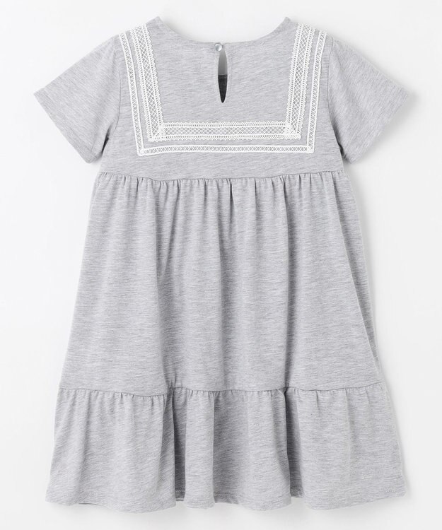 組曲 KIDS 【UVカット】【110-140㎝】セーラーレース ワンピース グレー