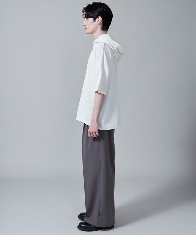 WEGO ジオメトリックブロックフードT(S) ホワイト