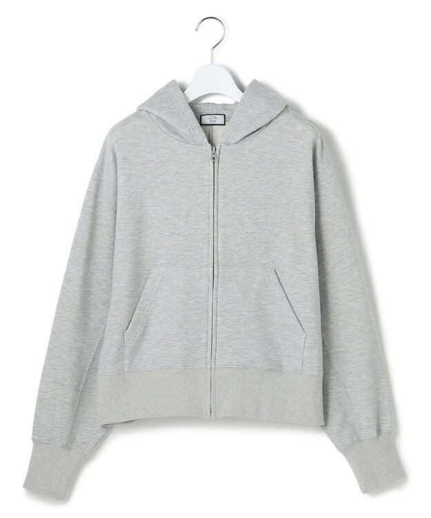 J.PRESS YORK STREET 【WOMEN】ラメ裏毛ジップアップ フーディ ライトグレー系