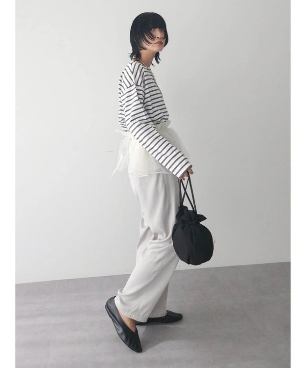 Green Parks つやサテンイージーパンツ Light Gray