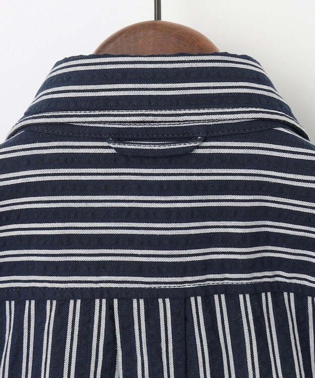 JOSEPH ABBOUD 【キングサイズ・オーガニックコットン/サスティナブル】JOE COTTON プリッセリバー リバーシブル シャツ ネイビー系1