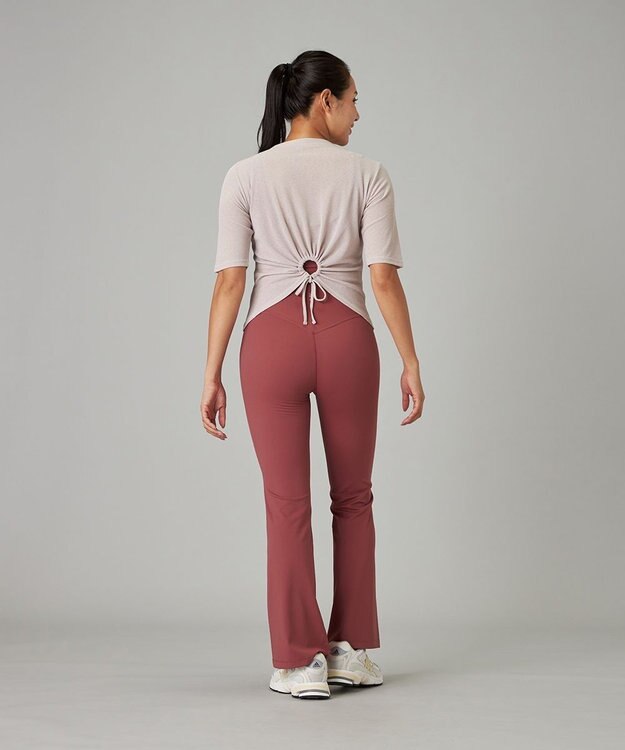 Chacott シアーワッフルハーフスリーブTシャツ グレージュ