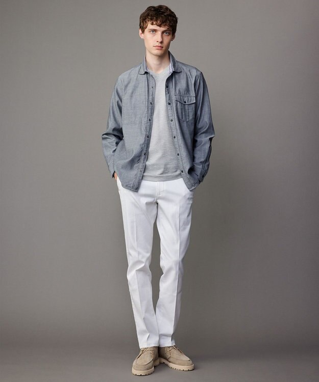 JOSEPH ABBOUD 【キングサイズ・2WAY】リバーシブル シャツ グレー系