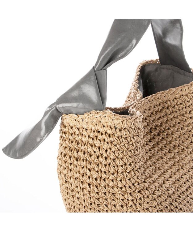 UNBILLION カシュカシュ cachecache / リボンハンドルクロッシェミニトート GY