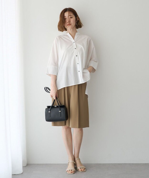 YECCA VECCA 【尾崎紗代子さん着用】タックハーフパンツ Camel