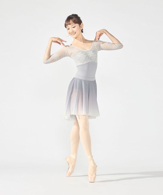 Chacott ６分袖レオタード グレー