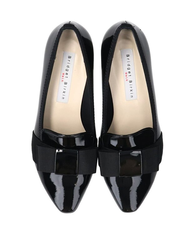 Bridget Birkin ＜3E＞【Bridget Birkin Walk】オペラリボンヒールウォーキングパンプス ブラックエナメル