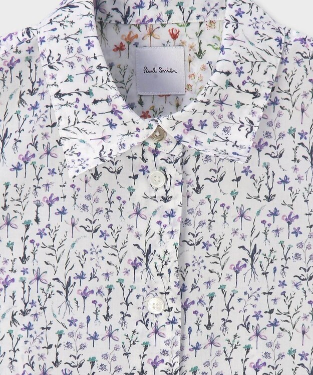 Paul Smith Water Colour Floral 半袖シャツ パープル