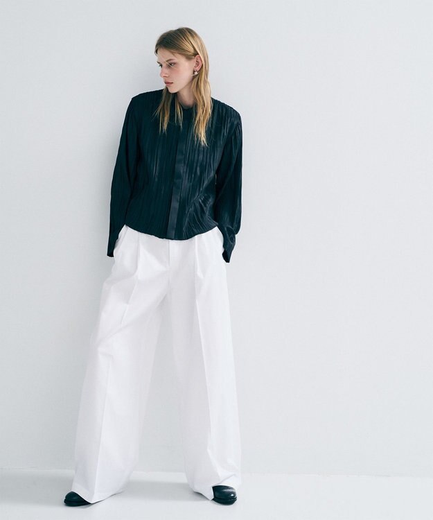 uncrave マシーンプリーツ シャツ ブラック