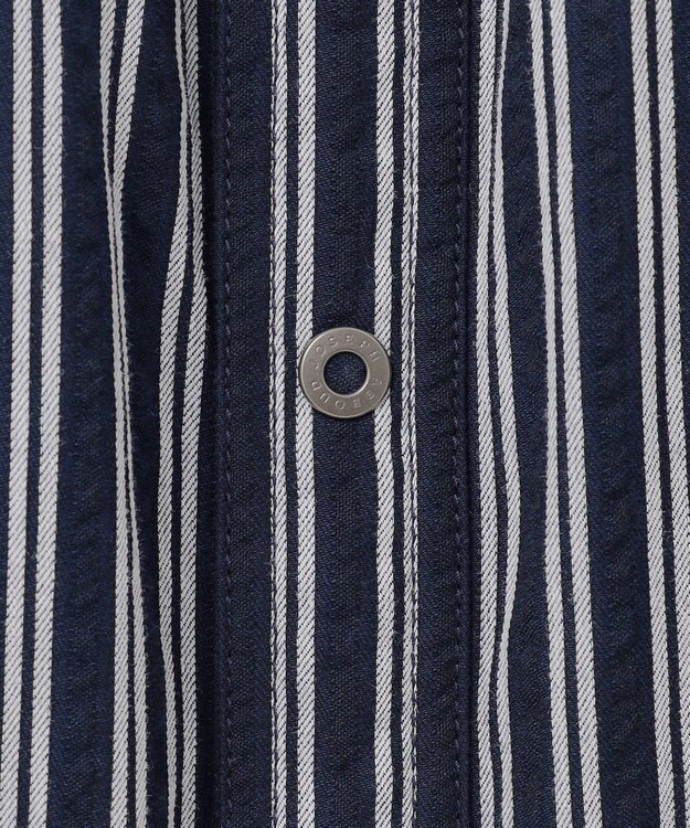 JOSEPH ABBOUD 【キングサイズ・オーガニックコットン/サスティナブル】JOE COTTON プリッセリバー リバーシブル シャツ ネイビー系1