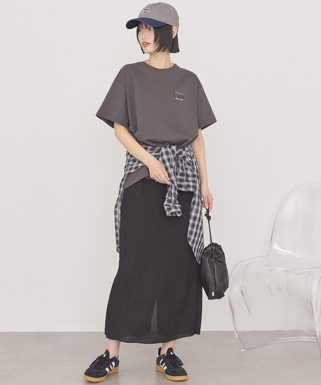 AMERICAN HOLIC STARLY 刺繍ロゴTシャツ Charcoal Gray