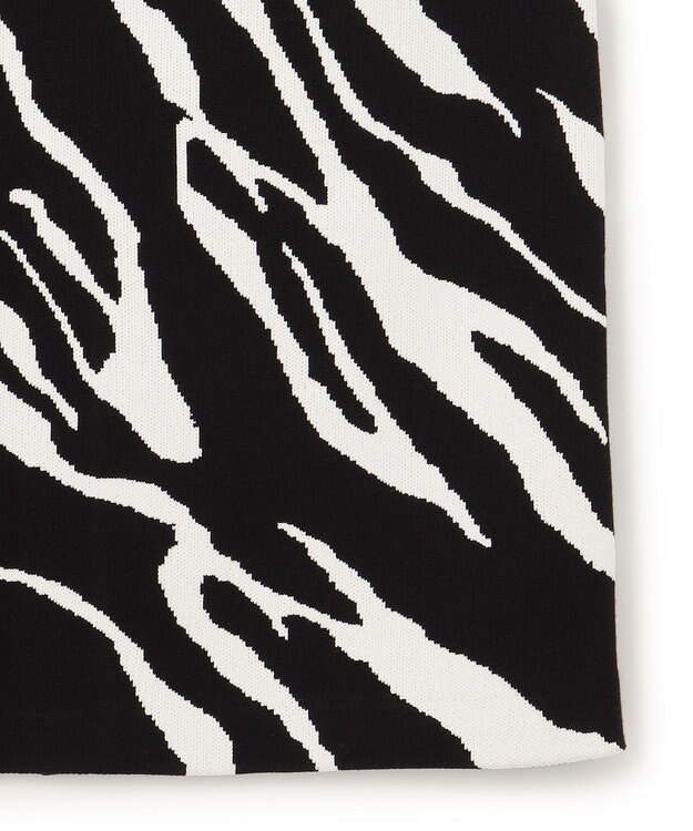 ICB 【洗える】アニマルジャガード  ニットスカート ブラック系