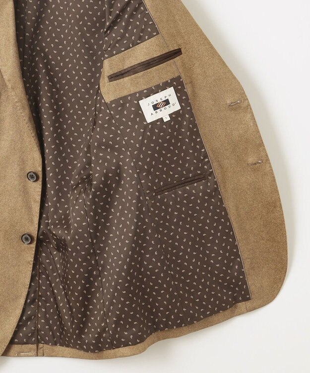 JOSEPH ABBOUD 【ストレッチ】ヘリンボンスウェード ジャケット キャメル系