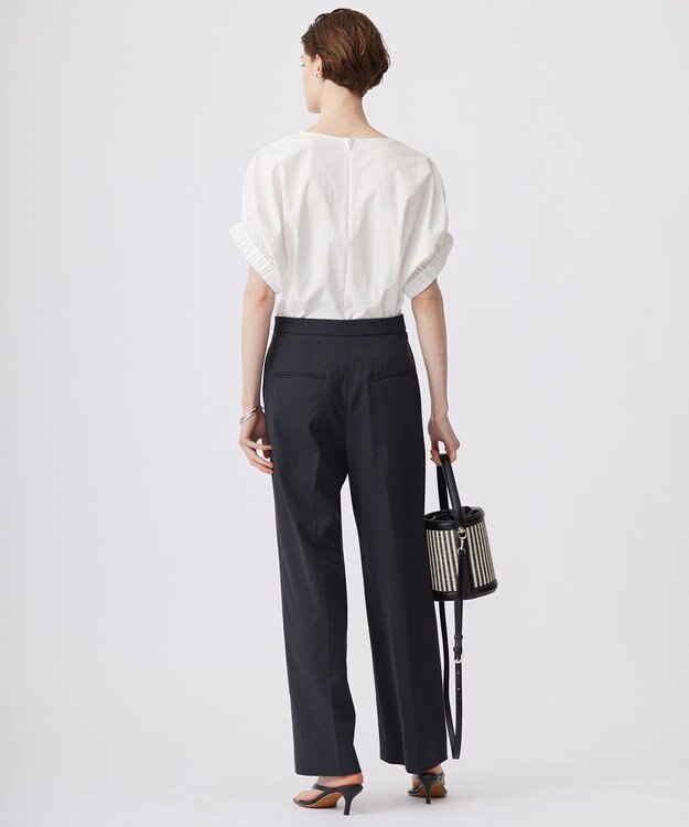 ICB 【接触冷感・UVカット・洗える】ヴィンテージスパンブロード デザインブラウス オフホワイト系