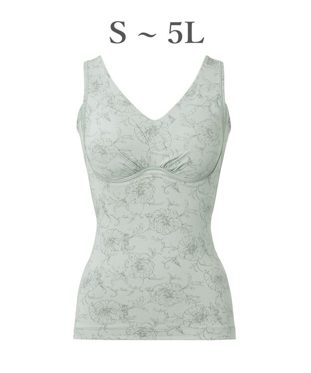 BRADELIS New York 【Yukine inc. / ブラデリス】ゆきねえ365綿混モアらく快適フルカップブラキャミ24 ノンワイヤー 補正 洋服に響きにくい ブラトップ カップ付き シェイパー YH524301 ローズモスグレー