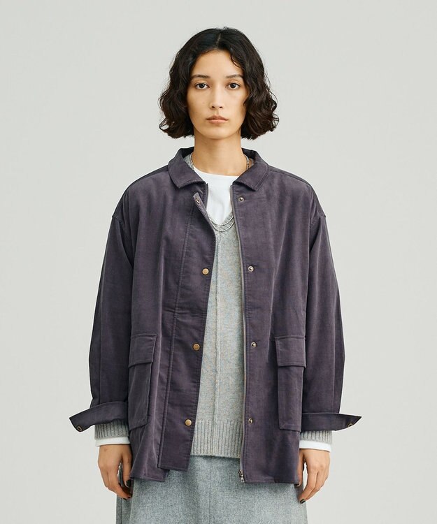 J.PRESS YORK STREET 【WOMEN】コーデュロイ シャツブルゾン グレー系