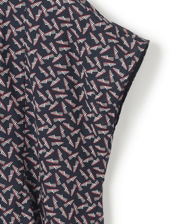 23区 【洗える】エスパドリーユ プリント ブラウス ネイビープリント