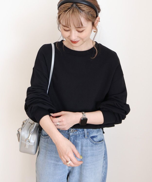 AMERICAN HOLIC タックスリーブスウェット Black