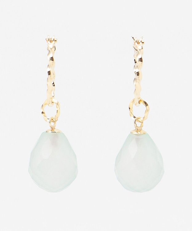 TOCCA 【WEB限定】LEGAME PIERCED EARRINGS S K10 天然石 ピアス S シーブルーカルセドニー