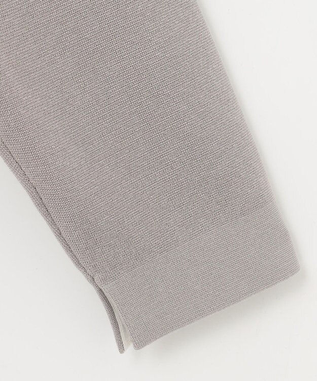 自由区 L 【洗える/セット着用可】ドライコットンハイゲージブラウスライク ニット ベージュ系