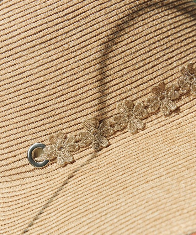 Tiaclasse フラワーレース付きクロッシュハット ベージュ