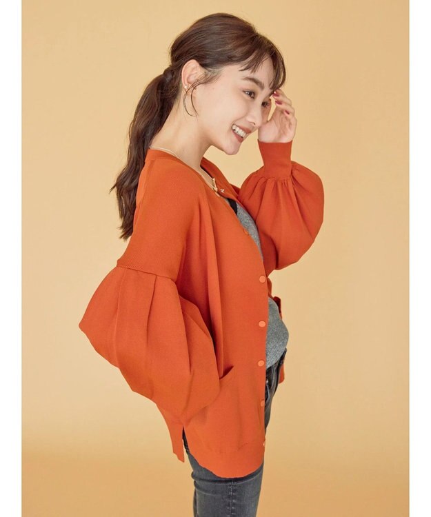 AMERICAN HOLIC エコカルットクルーネックカーディガン Terracotta