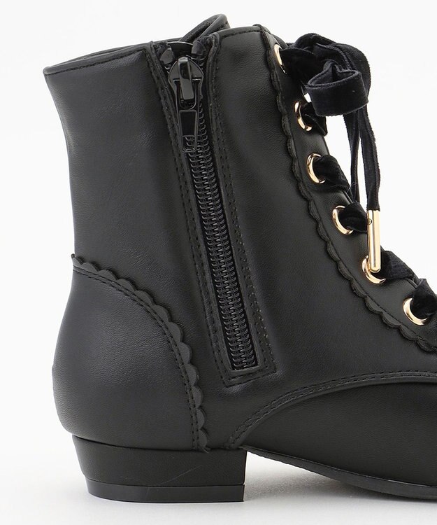 ANY KIDS 編み上げリボンブーツ ブラック