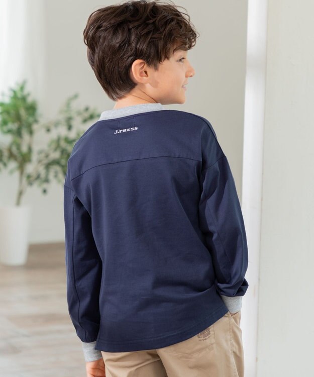 J.PRESS KIDS 【140-170cm】トリコロールライン カットソー ネイビー系