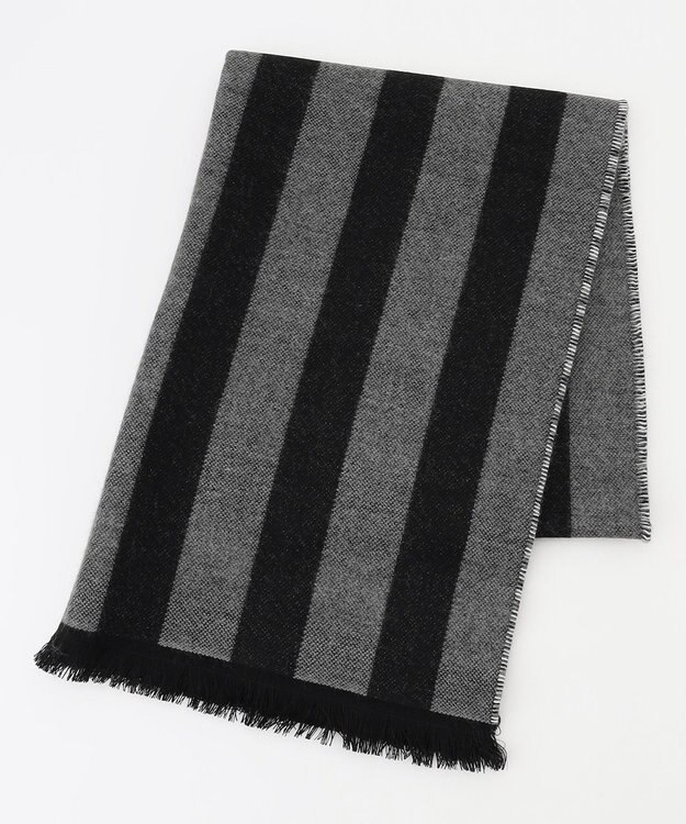 JOSEPH ABBOUD 【ブランド30周年記念・フランス製】アメリカンフラッグパターンストール ブラック系7