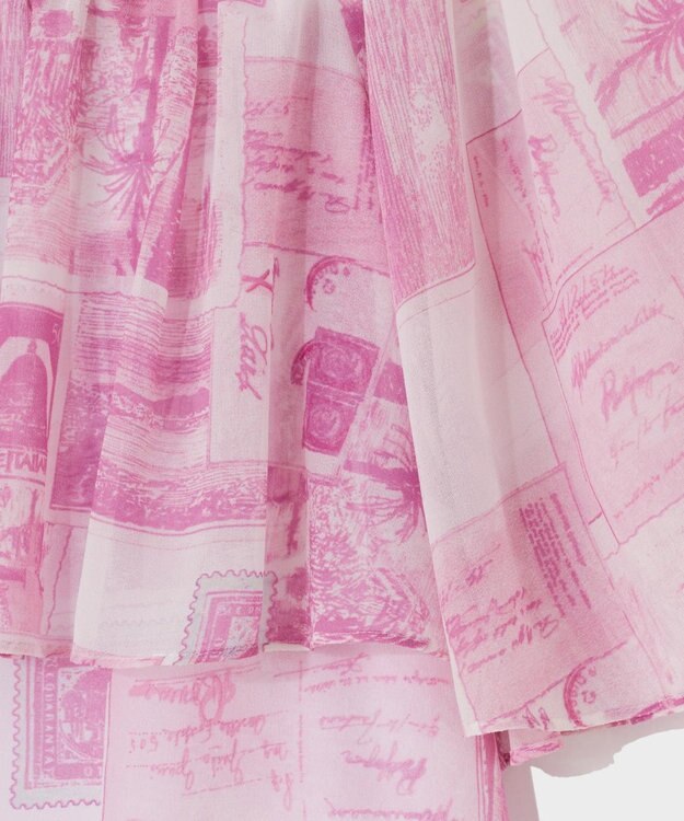 GRACE CONTINENTAL シフォンプリントドレス ピンク