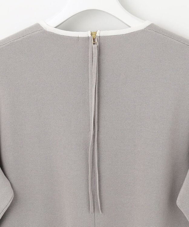 自由区 L 【洗える/セット着用可】ドライコットンハイゲージブラウスライク ニット ベージュ系