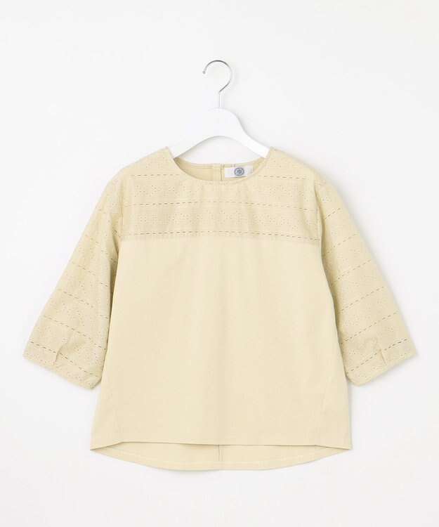 J.PRESS LADIES 【洗える】スムースジャージー 刺繍 カットソー ライム系