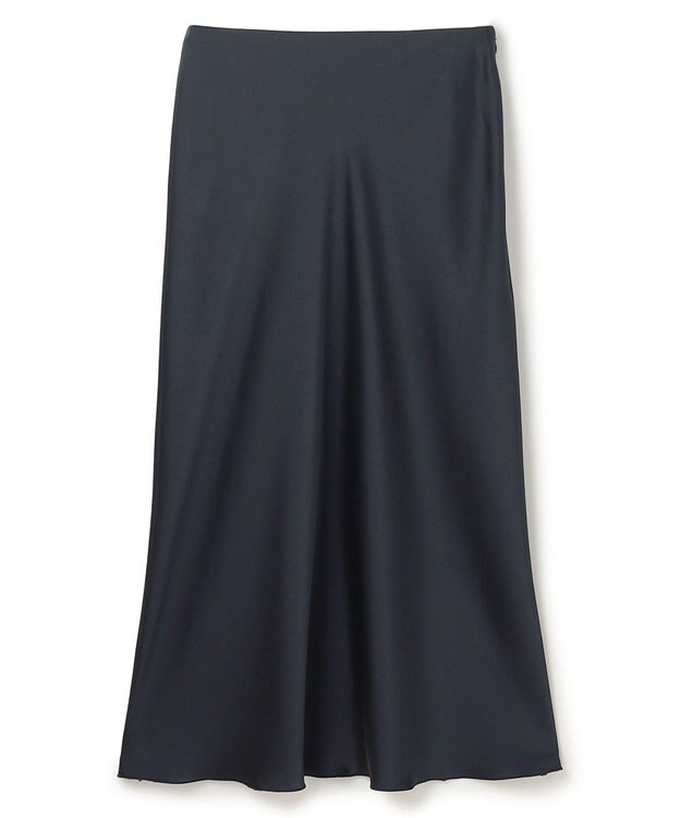 UNFILO 【新色・新サイズ登場！】サテン ナロースカート [NEW]ネイビー