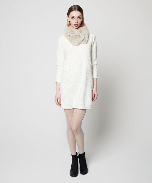 TOCCA 【洗える！】UNSNARL TWEED ドレス ホワイト系