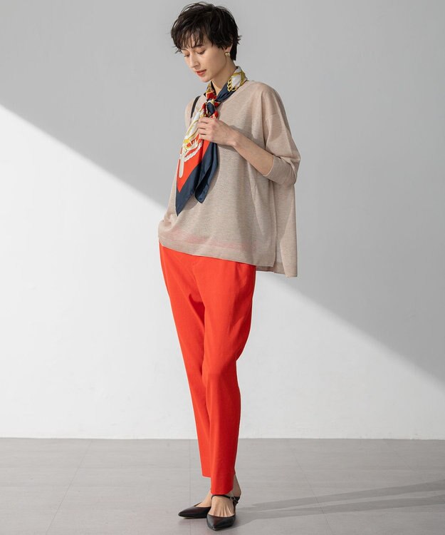 23区 【洗える】シャイニーシアー ボートネック ニット ベージュ系