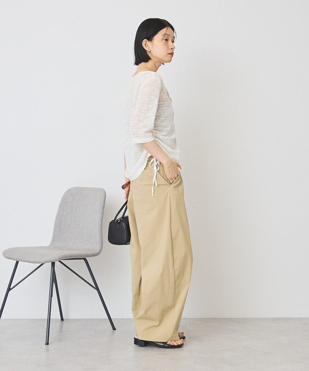 AMERICAN HOLIC レース5分袖カーディガン Off White