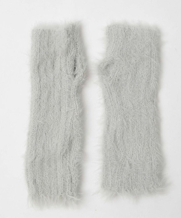 WEGO キラキラファーアームカバー ライトグレー