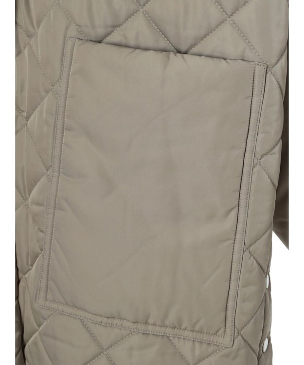 Green Parks 撥水加工　中綿キルトミドル丈コート Light Beige