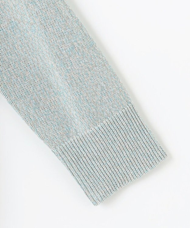 J.PRESS LADIES 【洗える】GIMA COTTON ミックスカラー Vネック ニット ミントMIX系