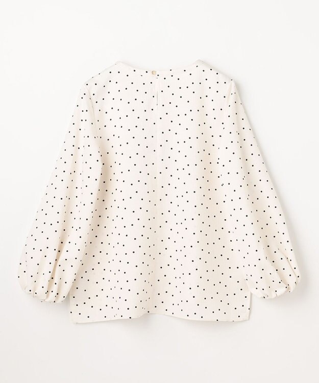 ANY ポコポコバルーン袖ブラウス オフ×ブラックドット