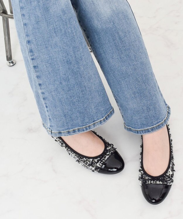 Bridget Birkin 【Bridget Birkin】ラメツイードバレエシューズ ブラックコンビ
