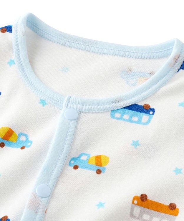 MIKI HOUSE HOT BISCUITS 【60-80cm】 フライス素材 カバーオール肌着 ブルー