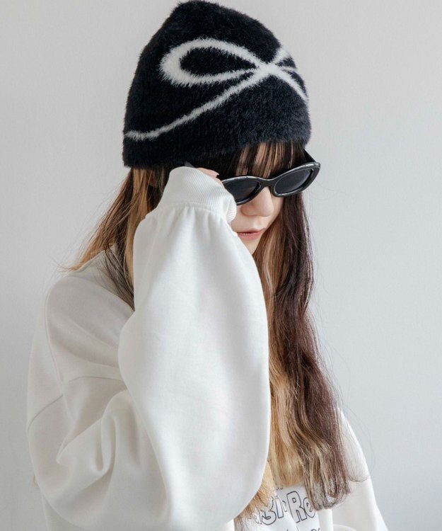 WEGO シャギーリボンニットワッチ ブラック