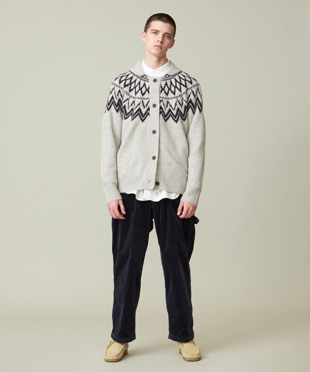 J.PRESS YORK STREET 【UNISEX】FOXMIX ノルディックカウチン ニットカーディガン ライトグレー系5