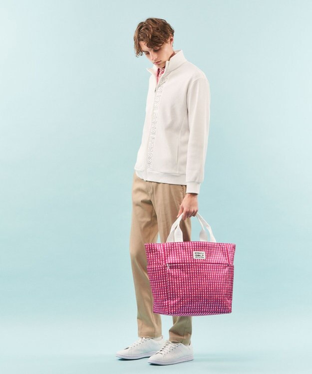 23区GOLF 【UNISEX】オリジナルギンガムチェック ロッカーバッグ 軽量だから普段のお出かけにも◎ ピンク系3