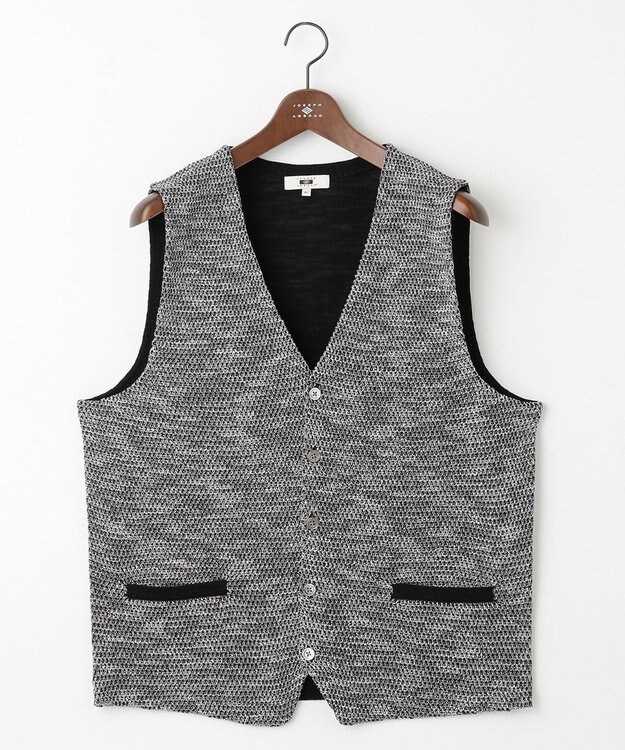 JOSEPH ABBOUD 【キングサイズ・清涼感/軽い/洗える】 スラブギマニットベスト ブラック系