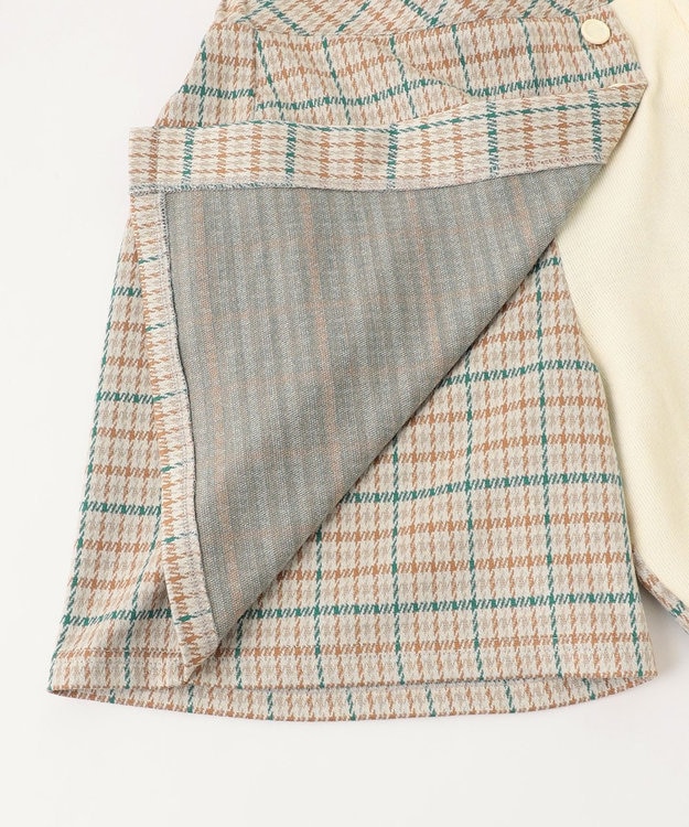 組曲 KIDS 【150-160㎝】チェック キュロット クリーム系