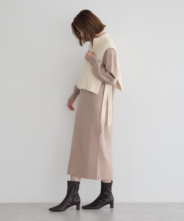 イェッカ ヴェッカ（YECCA VECCA）/【2点SET】ZIPベストセットニットワンピース 2点SET】ZIPベストセットニットワンピース / YECCA VECCA