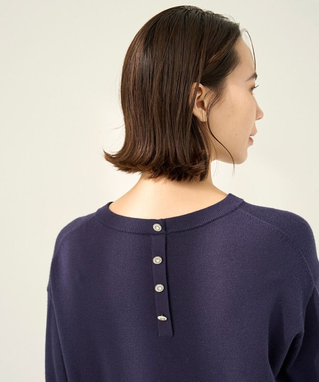 洗える】ネックビジュー ニットワンピース / UNFILO